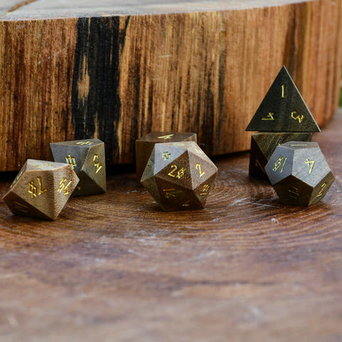 Green Sandalwood Dice Set