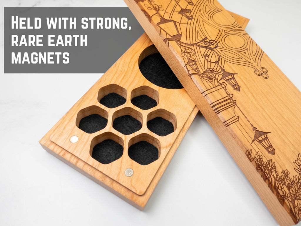 wooden dice vault for tabletop gaming