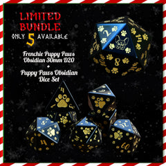 FLASH BUNDLE | Puppy Paws Obsidian Stone Dice Bundle - Only 5 Available!