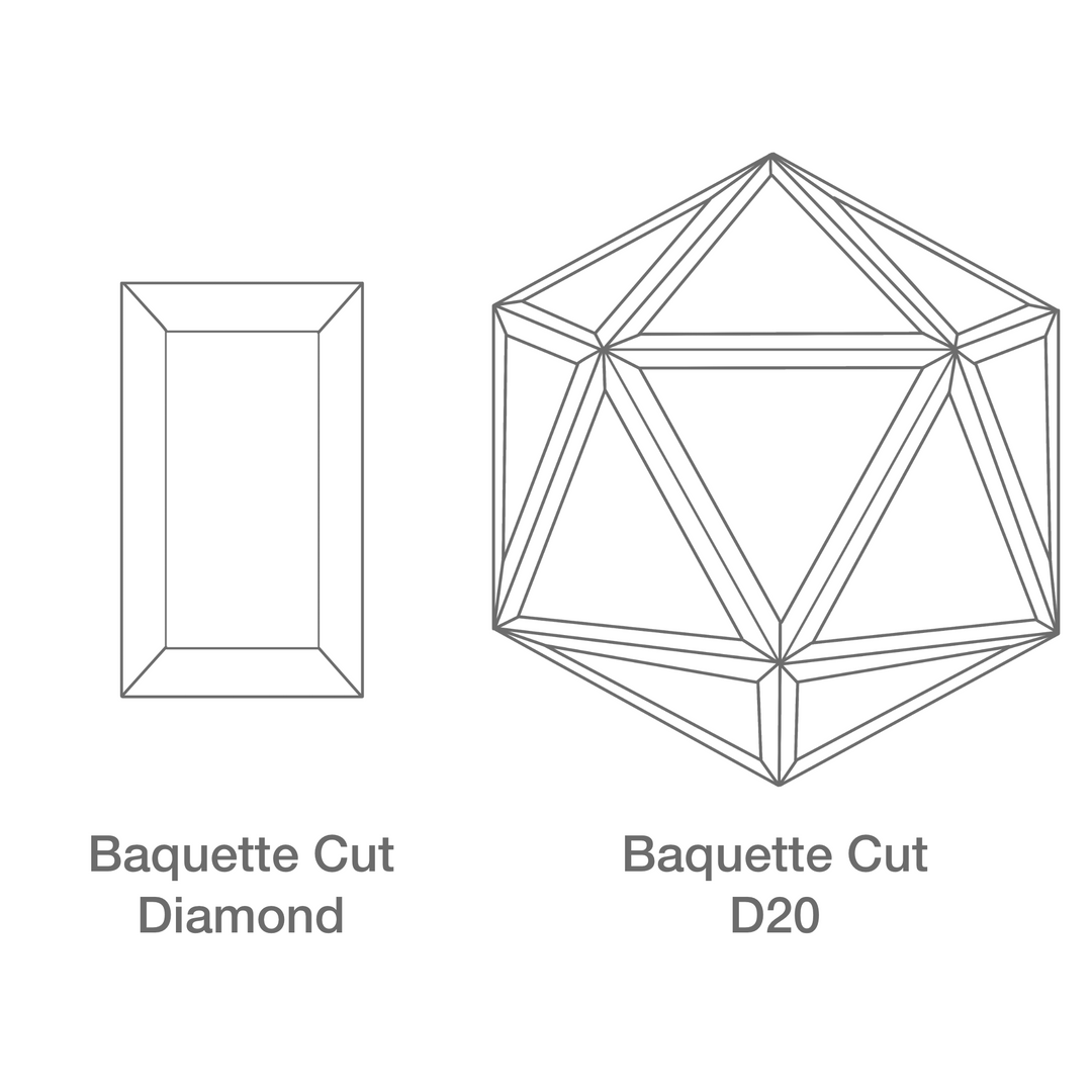Diamond Prism Baguette Cut Glass Dice Set