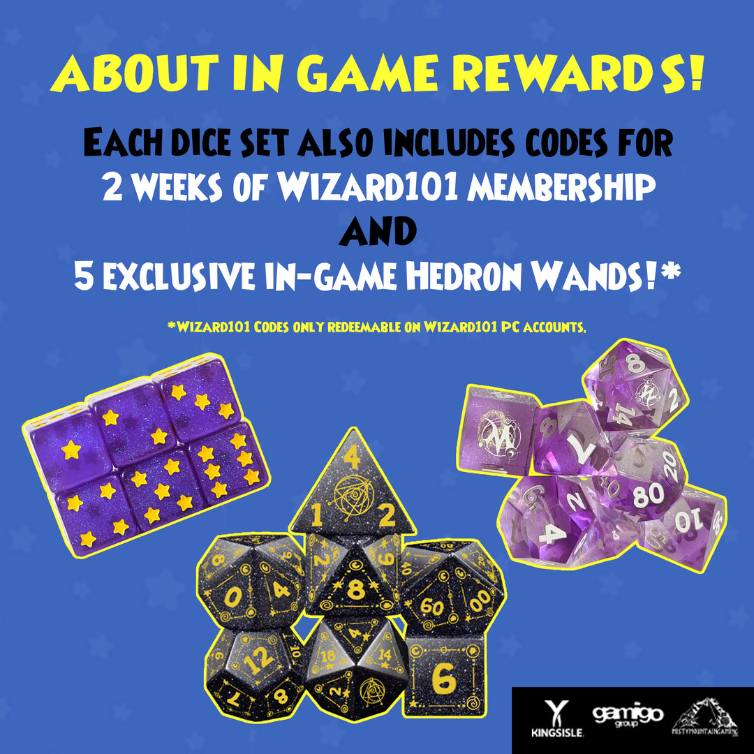 wizard101 in game rewards tabletop gaming dice misty mountain gaming