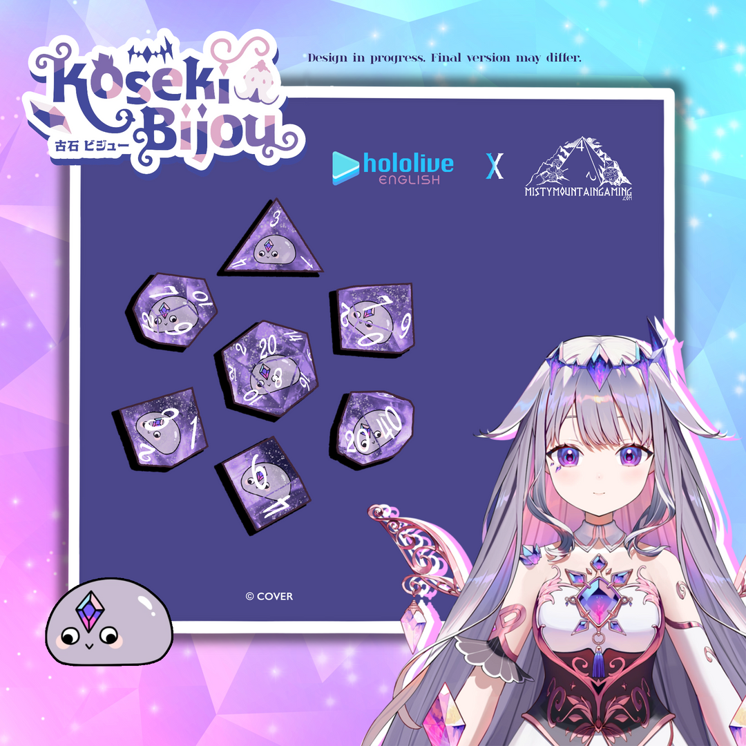 PRE-ORDER | Koseki Bijou Resin Dice Set | hololive English x MMG Exclusive