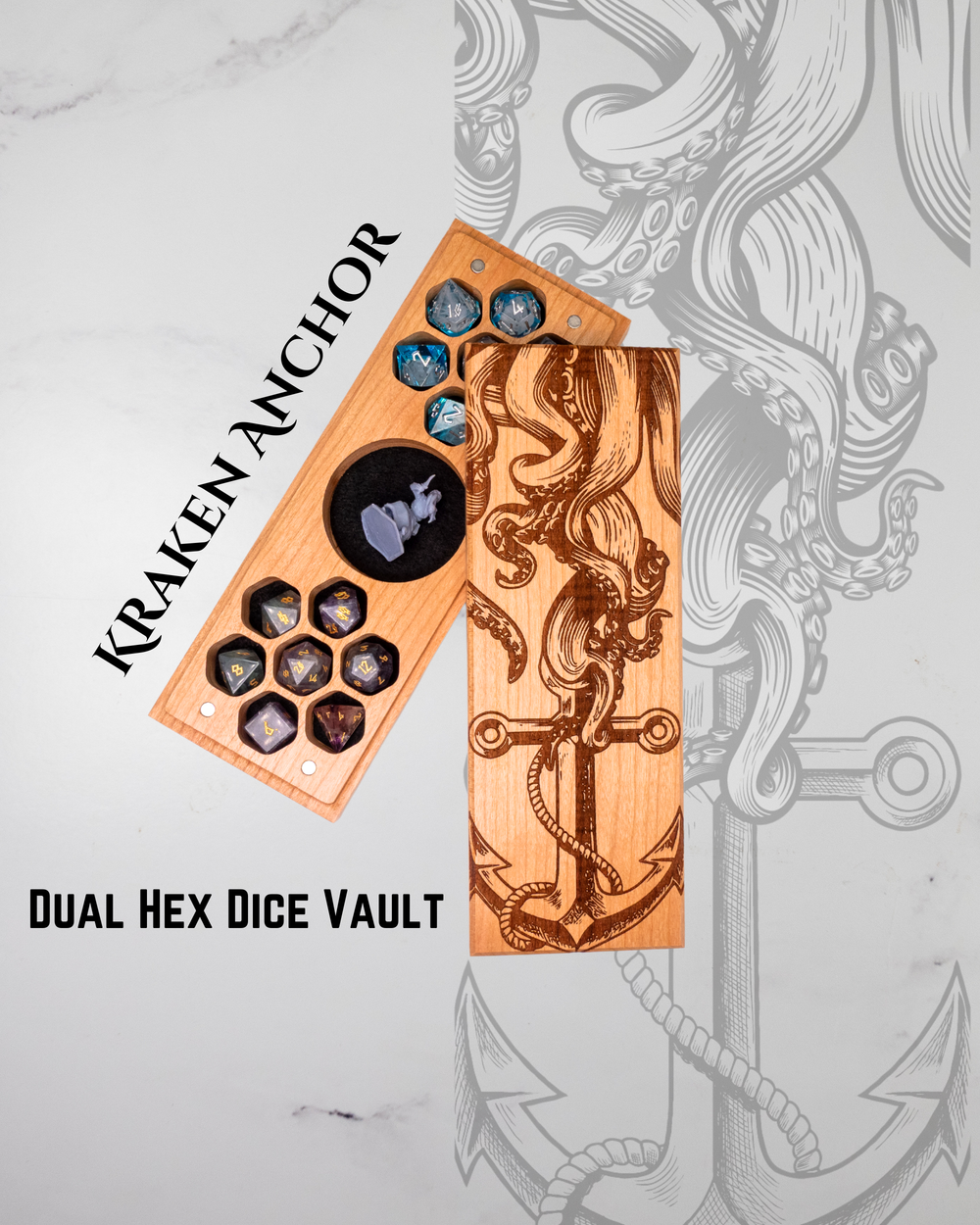 Kraken Anchor | Engraved Dual Hex Dice Vault