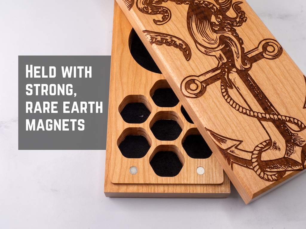 wood dice vault for tabletop gaming dice