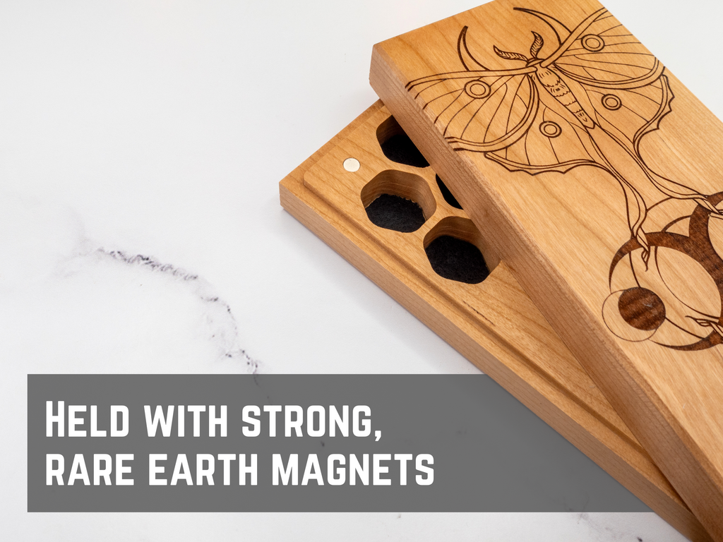 engraved wood dice vault for dungeons and dragons tabletop gaming dice