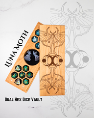 Luna Moth | Engraved Dual Hex Dice Vault