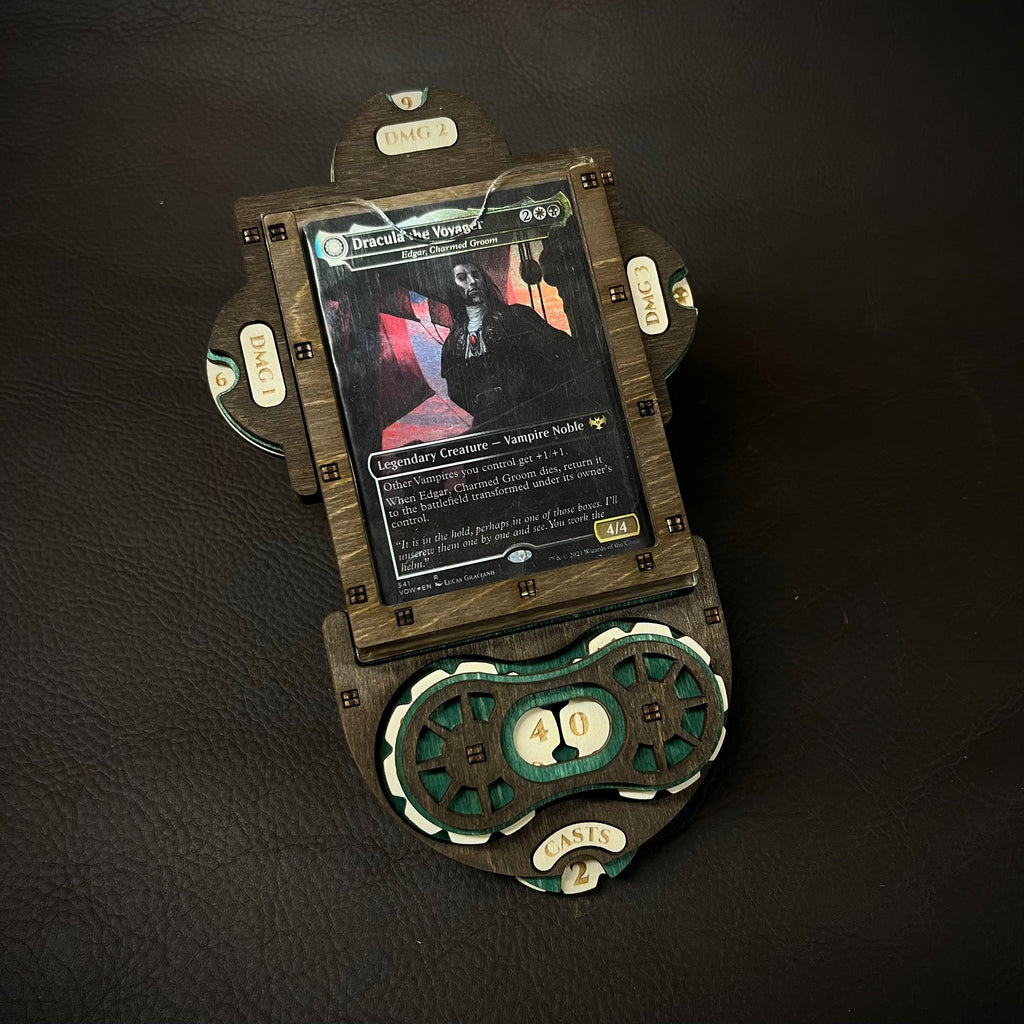 Magic: The Gathering Command Zone game accessory with a magnetic life counter and damage dials.
