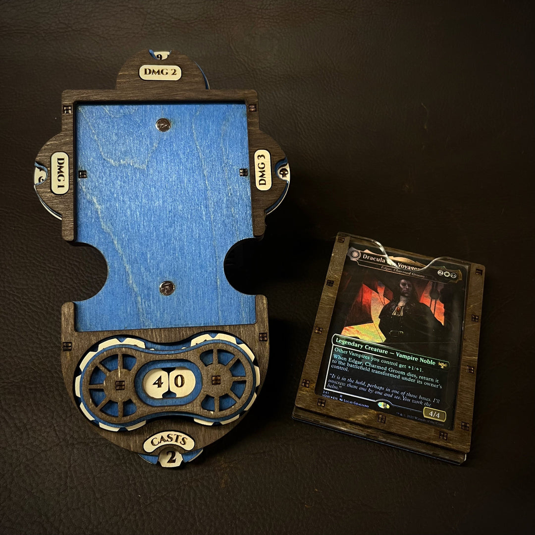 Magic: The Gathering Command Zone game accessory with a magnetic life counter and damage dials.