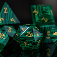 Malachite Stone Dice Set