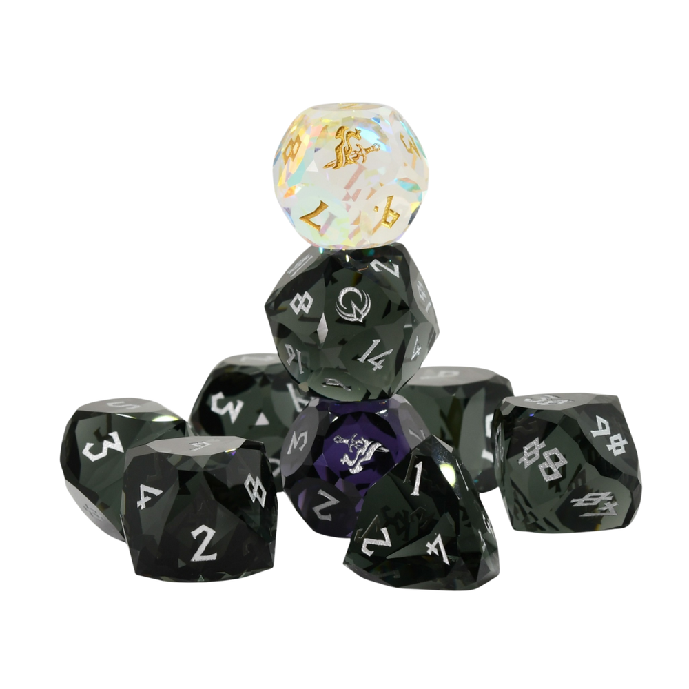 PRE-ORDER || Daggerheart Midnight Domain Multifaceted Glass Dice Set