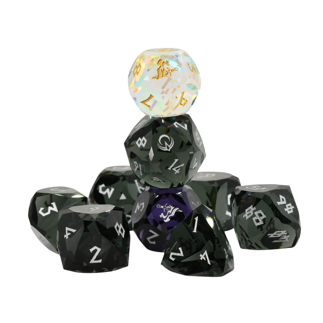 PRE-ORDER || Daggerheart Midnight Domain Multifaceted Glass Dice Set