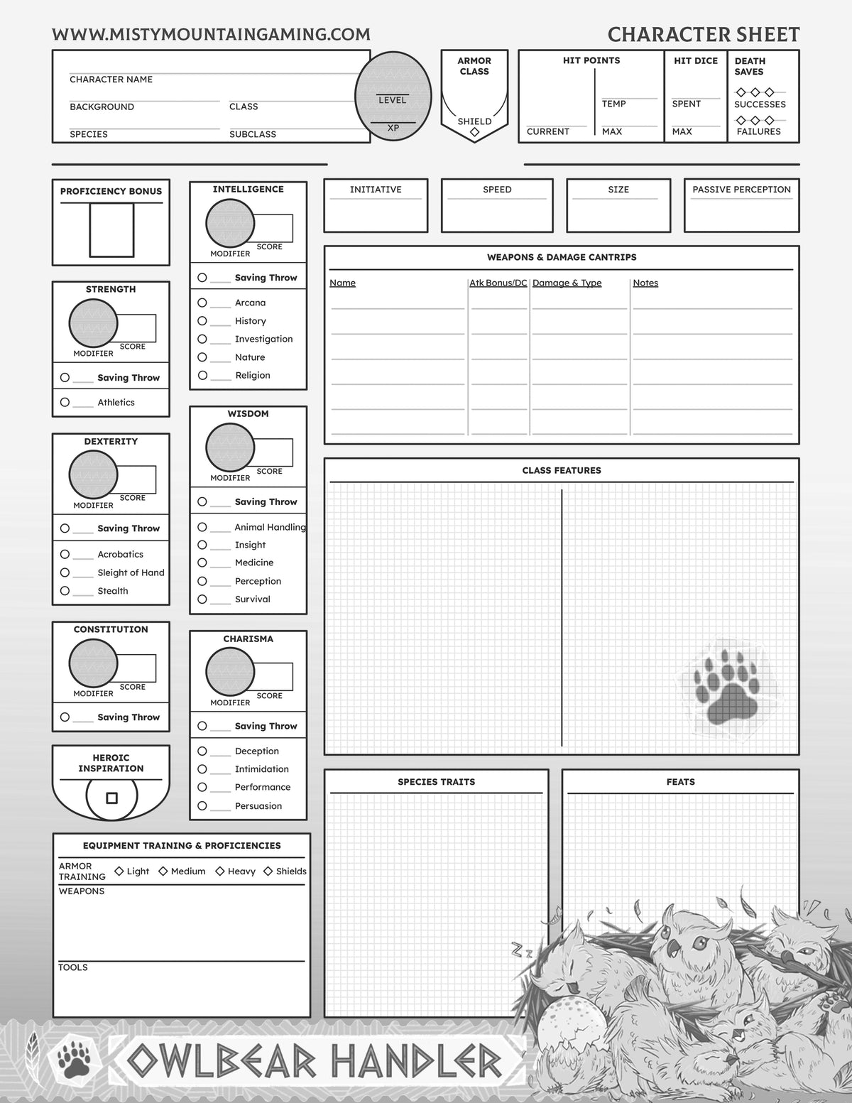 Monster Mayhem - D&D Character Sheet Digital Bundle (PDF Download ...