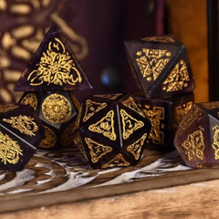 Moroccan Purple Fluorite Stone Dice Set - Dice Around the World Collection