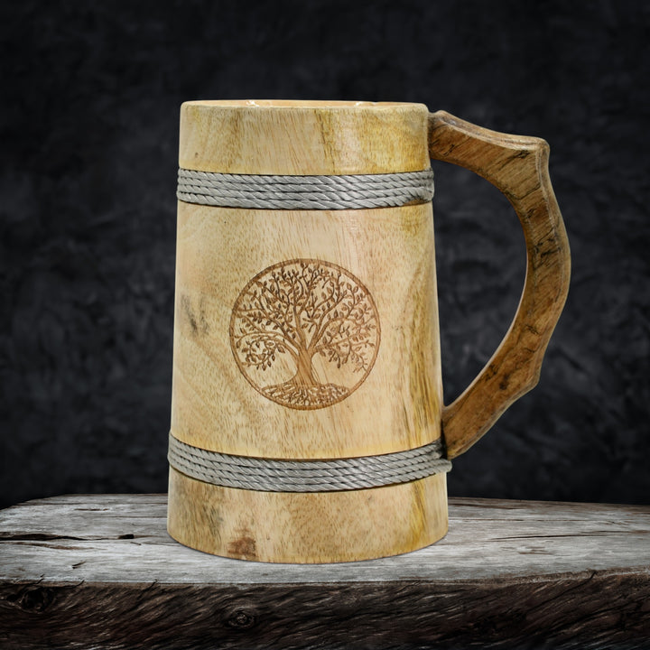 Natural Wood Tree of Life Tankard