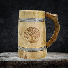 Natural Wood Tree of Life Tankard
