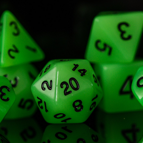 Neon Green Acrylic Dice Set