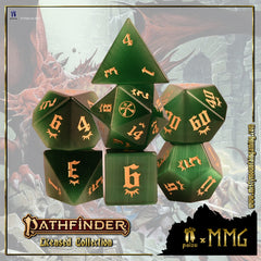 Pathfinder Green Cat's Eye Stone Dice