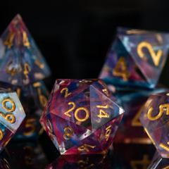 Plasma Gold Sharp-Edged Resin Dice Set