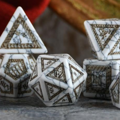 Roman White Howlite Stone Dice Set - Dice Around the World Collection