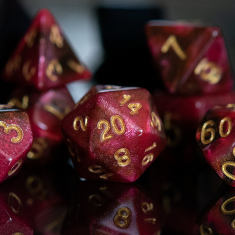 Rosette Galaxy Acrylic Dice Set