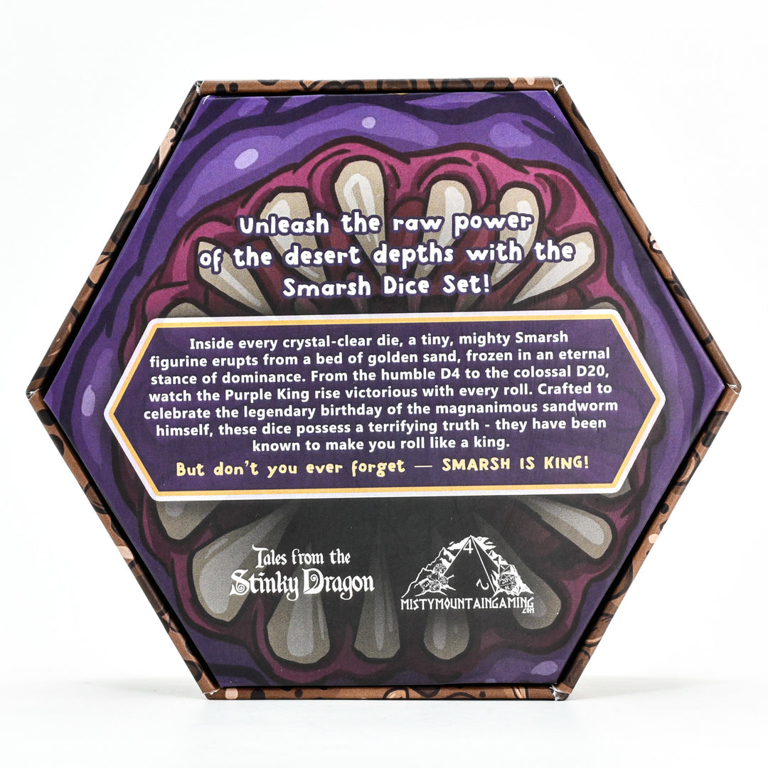 PRE-ORDER || SMARSH Sharp-Edged Resin Dice Set | Tales From the Stinky Dragon x MMG