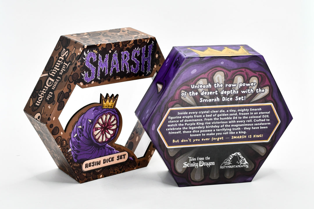 PRE-ORDER || SMARSH Sharp-Edged Resin Dice Set | Tales From the Stinky Dragon x MMG