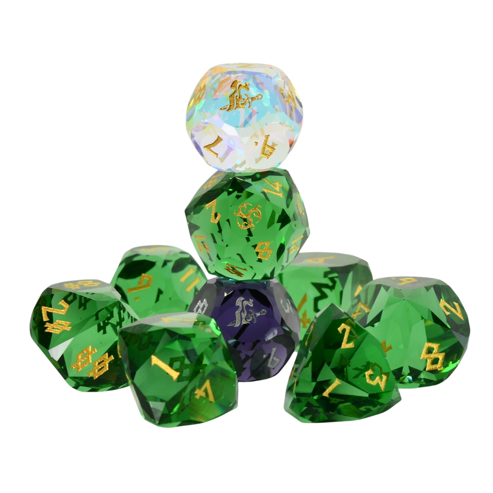 PRE-ORDER || Daggerheart Sage Domain Multifaceted Glass Dice Set