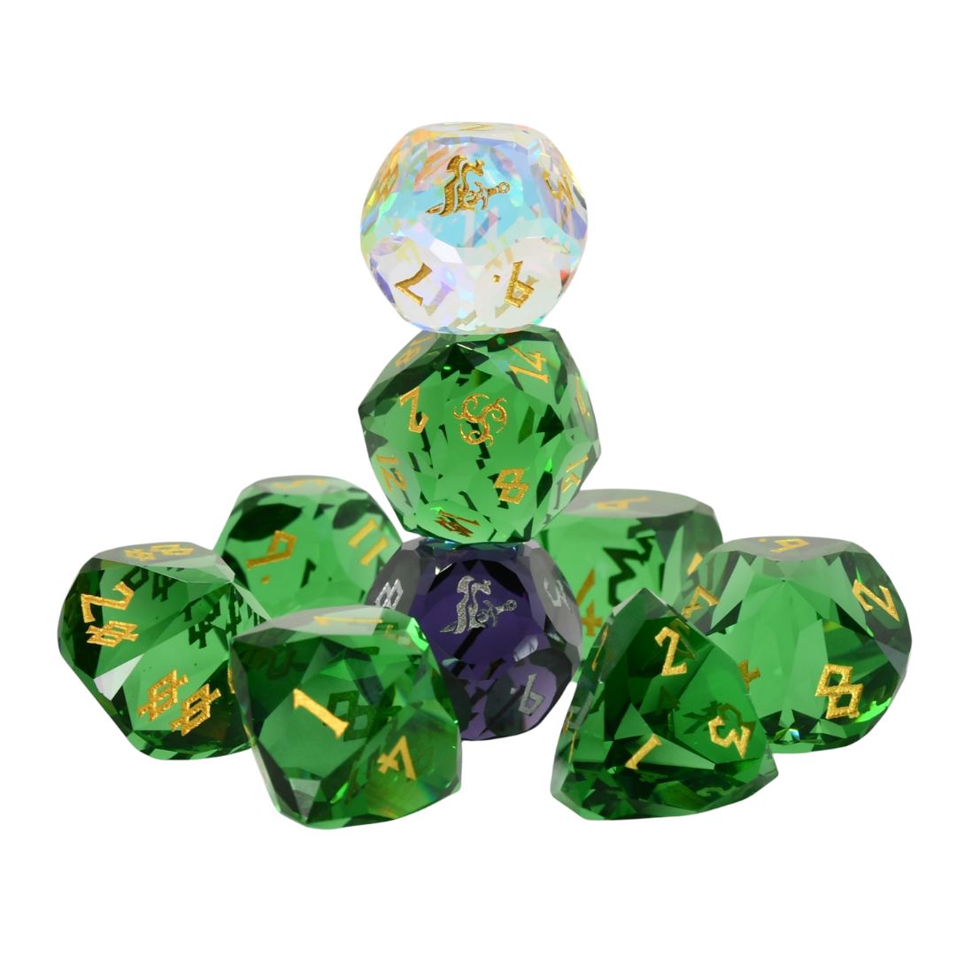 PRE-ORDER || Daggerheart Sage Domain Multifaceted Glass Dice Set