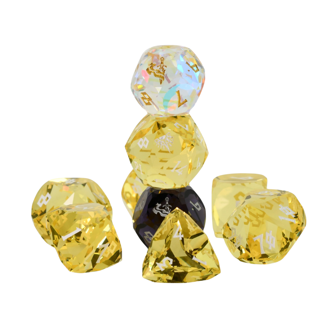 PRE-ORDER || Daggerheart Splendor Domain Multifaceted Glass Dice Set
