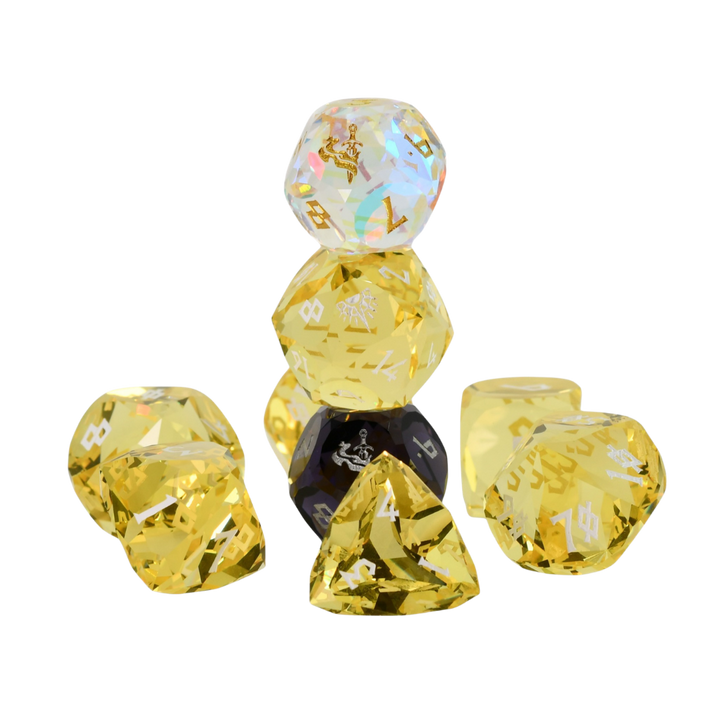 PRE-ORDER || Daggerheart Splendor Domain Multifaceted Glass Dice Set
