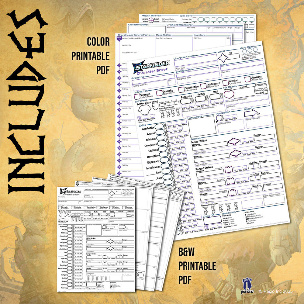 Starfinder Official Character Sheet (PDF Download)
