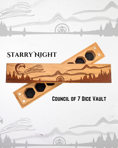 Starry Night | Engraved Council of 7 Dice Vault