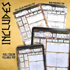 Tavern Brawl - D&D Character Sheet Digital Bundle (PDF Download)