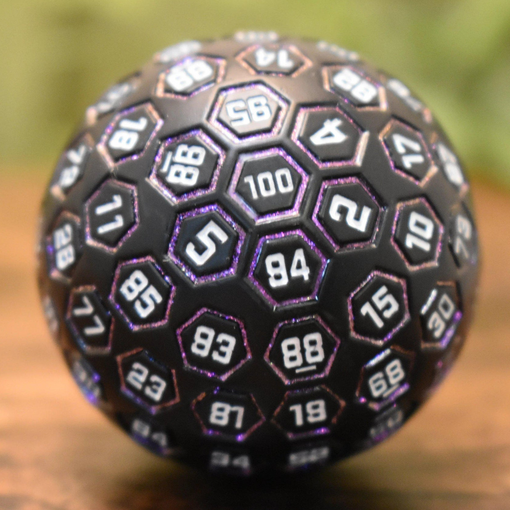 PRE-ORDER || The Orb D100 -  Purple, White, and Black Metal Die
