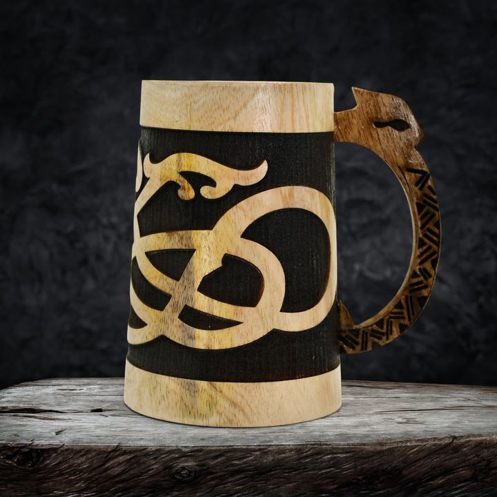 Two-Tone Carved Serpent Tankard