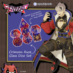 PRE-ORDER | Crimzon Ruze Glass Dice Set | HOLOSTARS English x MMG Exclusive