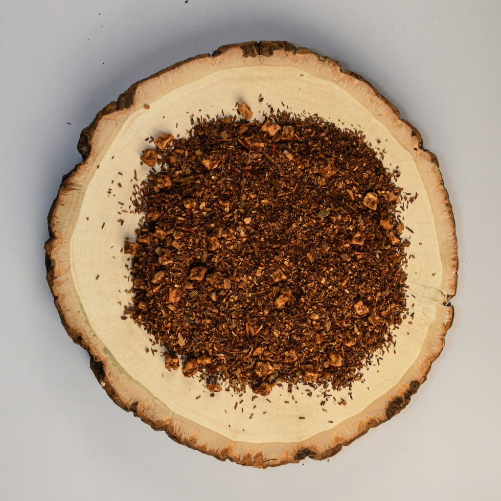 Wild wood brew loose tea on a tree stump