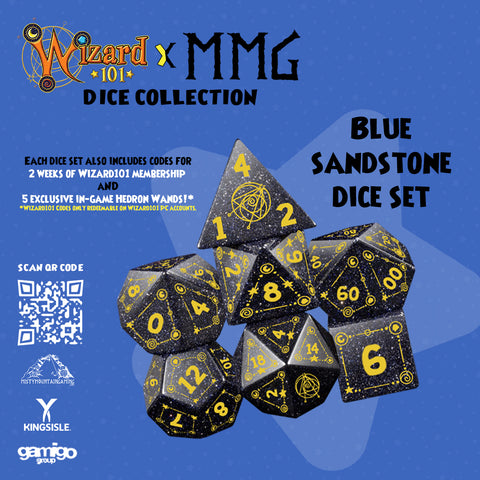 PRE-ORDER | Blue Sandstone Dice Set | Wizard101 x Misty Mountain Gaming