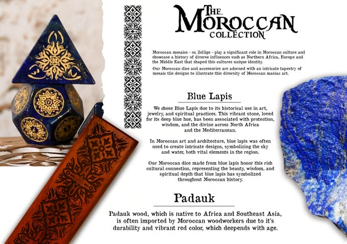 Moroccan Blue Lapis Stone Dice Set - Dice Around the World Collection