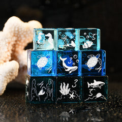 Ocean Biome Stackable D6 Dice Set
