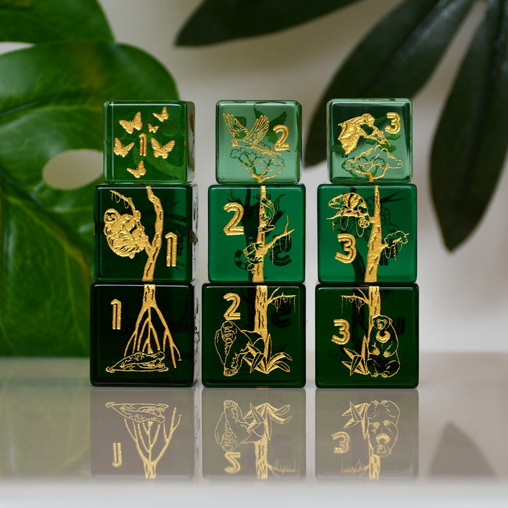 Rainforest Biome Stackable D6 Dice Set
