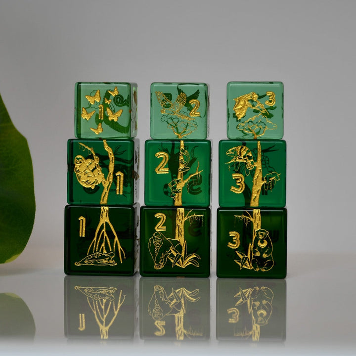Rainforest Biome Stackable D6 Dice Set
