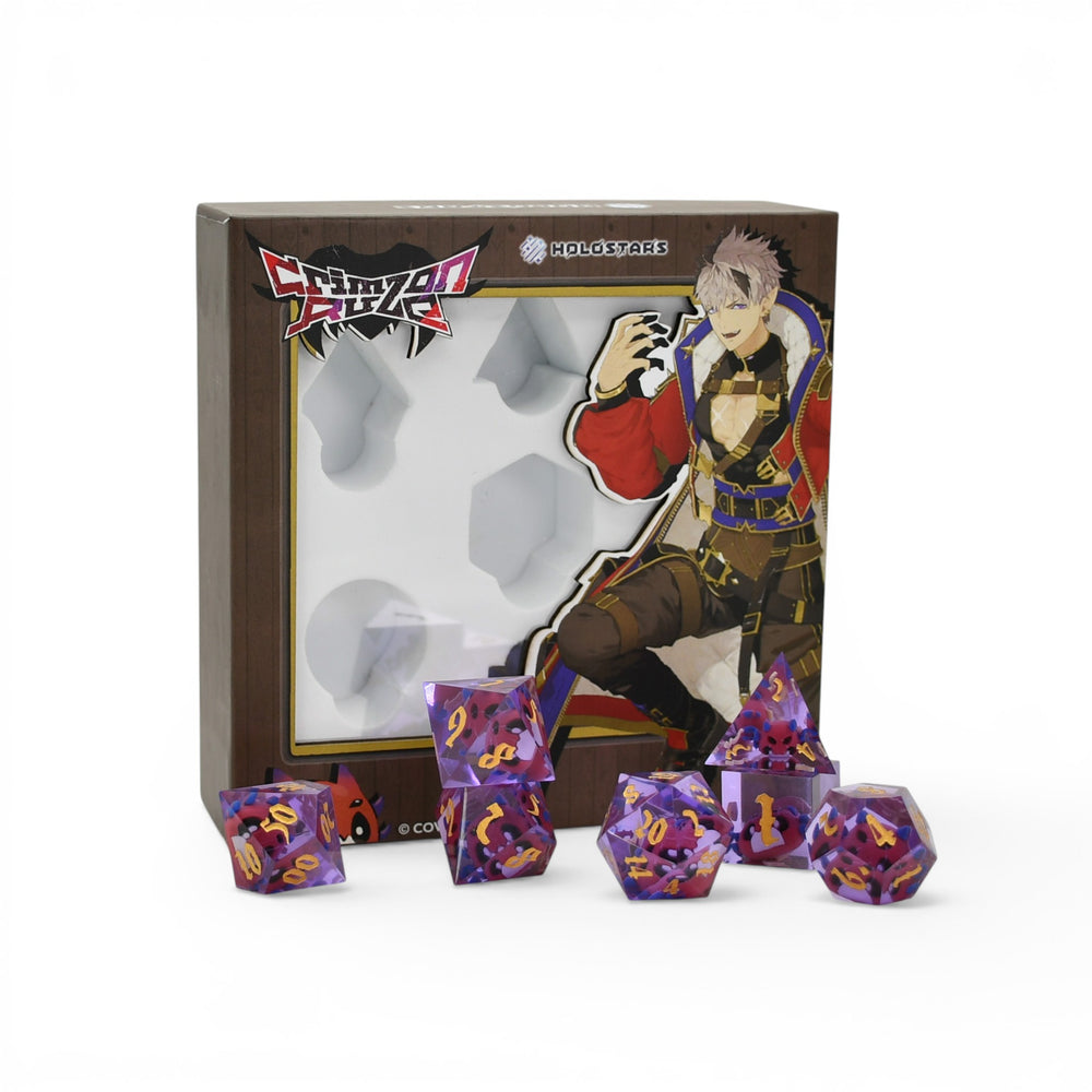 PRE-ORDER | Crimzon Ruze Sharp-Edged Resin Dice Set | HOLOSTARS English x MMG Exclusive