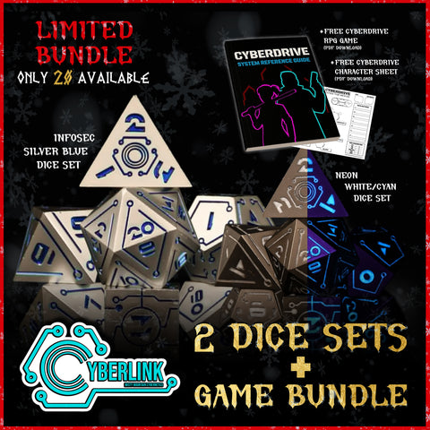LIMITED BUNDLE | Blue Cyberlink Dice + Game Bundle