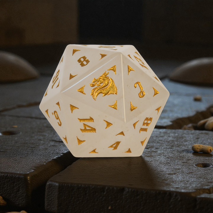 White Draconic 35mm Glass D20