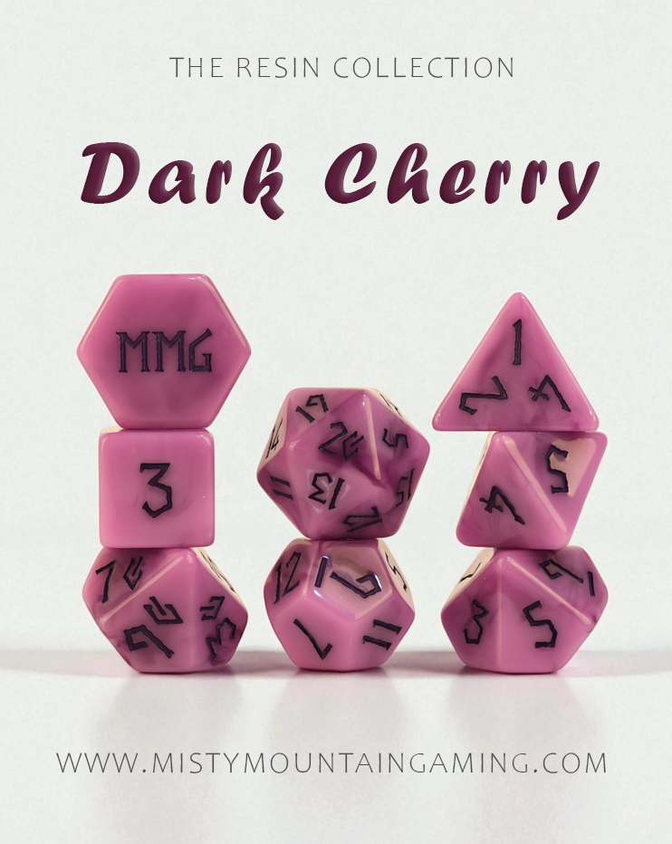Dark Cherry Resin Dice Set