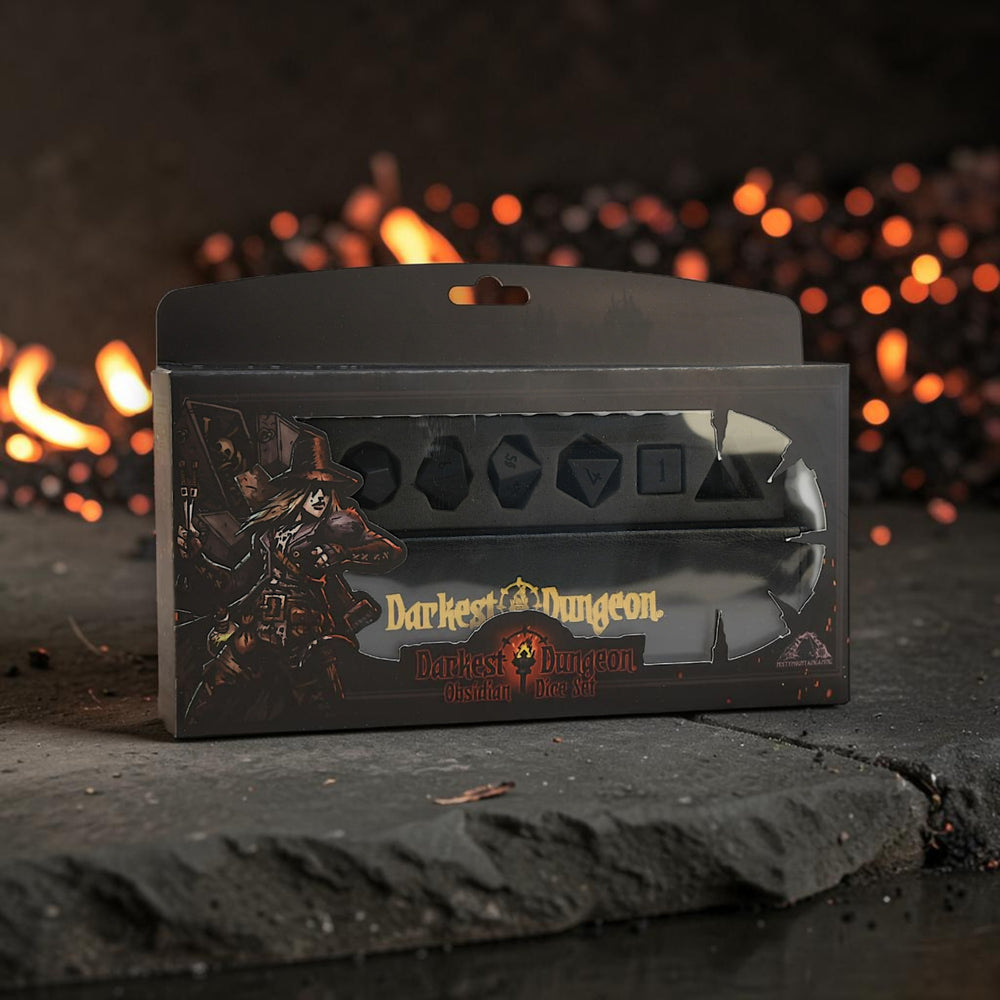 Darkest Dungeon Obsidian Dice Set w/ Leather Case
