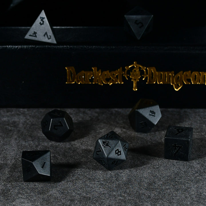 Darkest Dungeon Obsidian Dice Set w/ Leather Case