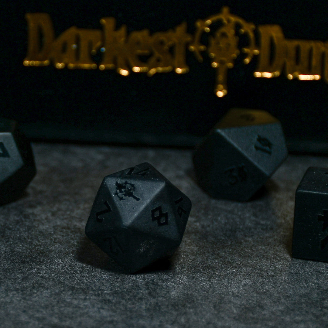 Darkest Dungeon Obsidian Dice Set w/ Leather Case