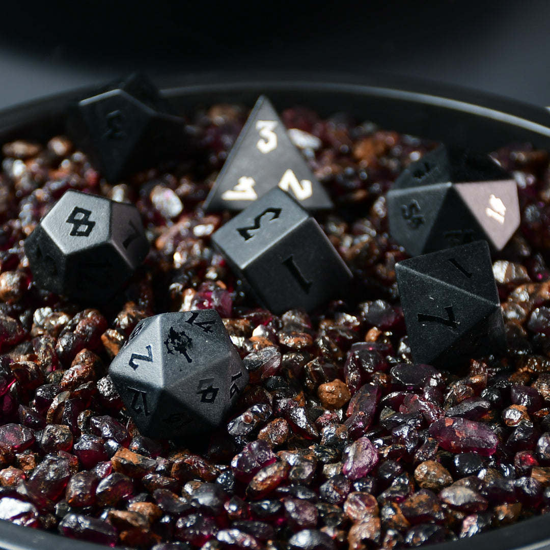 Darkest Dungeon Obsidian Dice Set w/ Leather Case